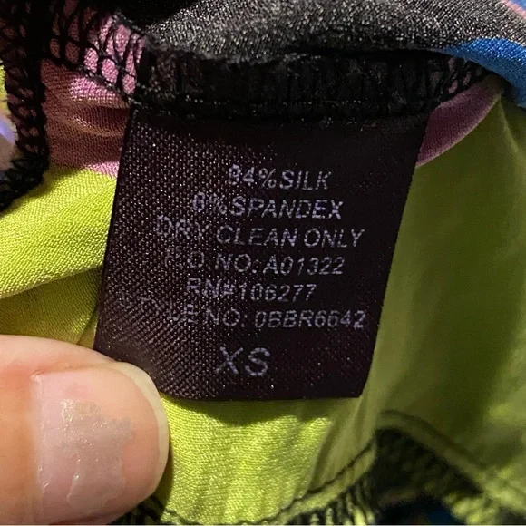 HALE BOB womens silk halter dress bright bold print XS - Picture 3 of 5